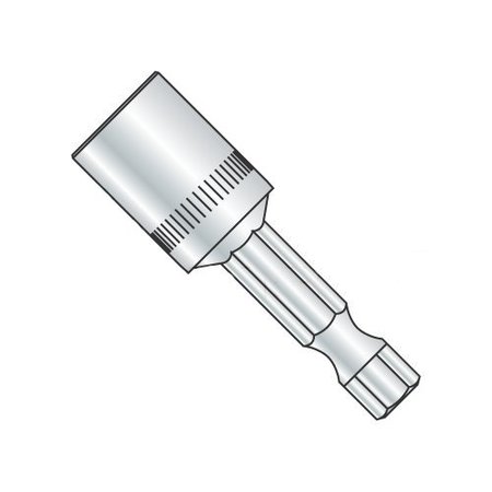 NEWPORT FASTENERS 3/8 X 2 9/16 X 1/4 Magnetic Power Nutsetter Bit/Hex Size: 3/8"/Length 2 9/16"/Shank: 1/4" , 10PK 153808